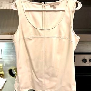 Fitted white leather top